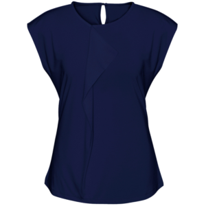 Mia Pleat Knit Top in Midnight Blue