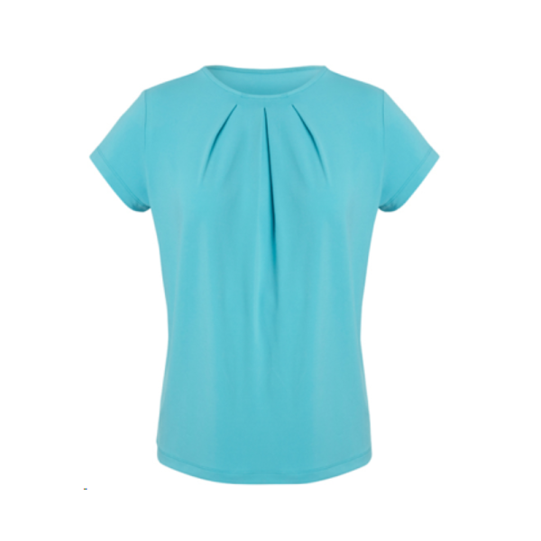 Blaise Womens Short Sleeve Top in Aqua