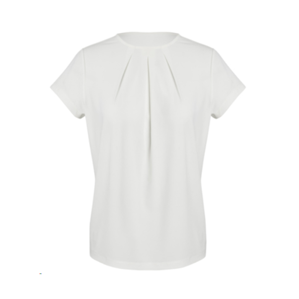 Blaise Womens Short Sleeve Top in Ivory