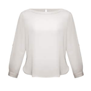 Ladies Madison Boatneck Blouse - Ivory