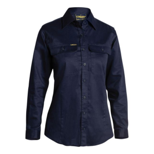 Bisley Womens Drill Shirt - Navy