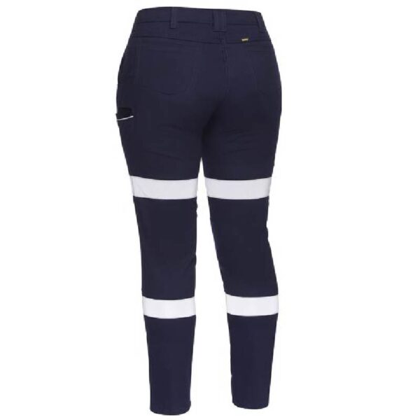 Womens Midrise Taped Stretch Pants - Navy Back